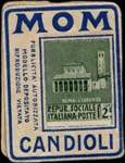 Timbre-monnaie 25 centesimi vert - MOM Candioli - Type 2 = copyright sur 3 lignes - Italie - revers