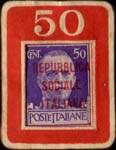 Timbre-monnaie 50 centesimi bleu - S.I.L.C.A. - Type rouge - Italie - avers