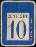 Timbre-monnaie 10 centesimi marron - S.I.L.C.A. - Type bleu - Italie - revers