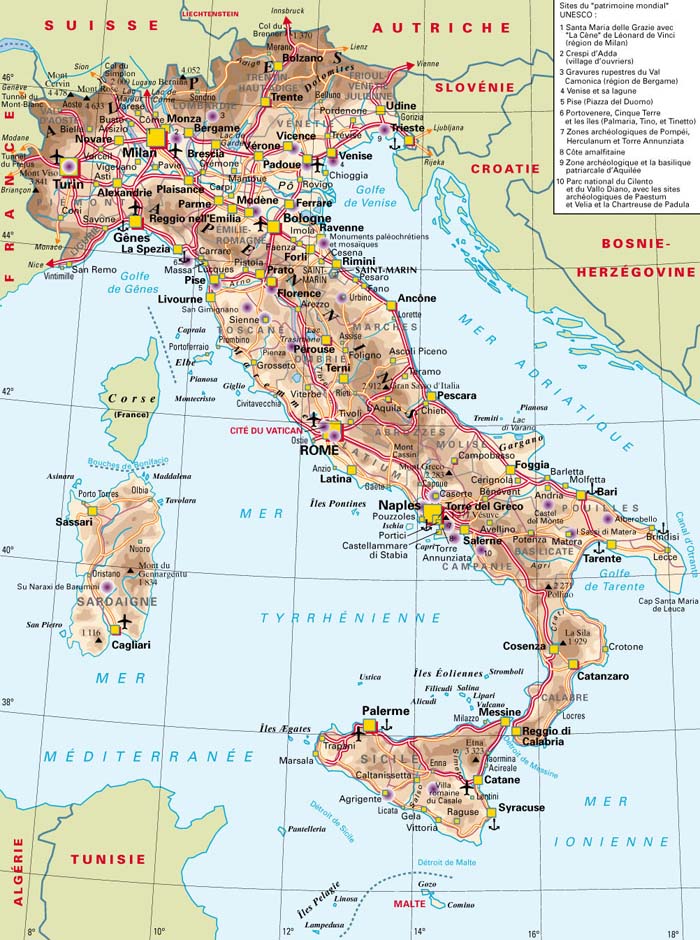 Carte de l'Italie