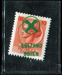 Timbre-monnaie Bolzano Bolzen Raiffeisen - 20 (2 x 10) lire sous pochette transparente - Italie - dos