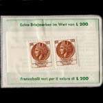 Timbre-monnaie 200 lires sous pochette blanche - Geldwechselstube Dorf Tirol - Italie - revers