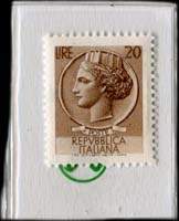 Timbre-monnaie 20 lires sous pochette blanche - Naturns - Italie - revers