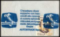 Timbre-monnaie Autostrade 50 lires type 10 - Italie - face