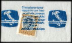 Timbre-monnaie 50 lire sous aachet plastique imprimé - Autostrade - Type 4 - Italie - face