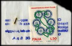 Timbre-monnaie 50 lire sous aachet plastique imprimé - Autostrade - Type 3 - Italie - dos