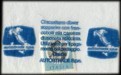Timbre-monnaie 50 lire sous aachet plastique imprimé - Autostrade - Type 4 - Italie - face