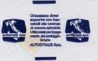 Timbre-monnaie 100 lire sous aachet plastique imprimé - Autostrade - Type 5 - Italie - face
