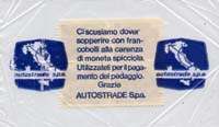Timbre-monnaie 100 lire sous aachet plastique imprimé - Autostrade - Type 4 - Italie - face