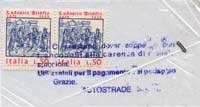 Timbre-monnaie 100 lire sous aachet plastique imprimé - Autostrade - Type 3 - Italie - face