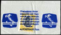 Timbre-monnaie 100 lire sous aachet plastique imprimé - Autostrade - Type 5 - Italie - face