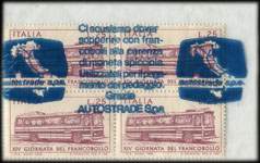Timbre-monnaie 100 lire sous aachet plastique imprimé - Autostrade - Type 2 - Italie - face