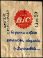 Timbre-monnaie 50 lires sous aachet papier imprimé - BIC - Italie - face