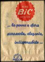 Timbre-monnaie 50 lires sous aachet papier imprimé - BIC - Italie - dos