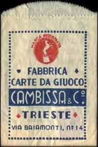 Timbre-monnaie 25 lire sous aachet papier imprim� type 1 - Cambissa & Cie - Trieste - Italie - face
