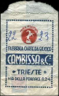 Timbre-monnaie 130 lire sous aachet papier imprimé type 2 - Cambissa & Cie - Trieste - Italie - face