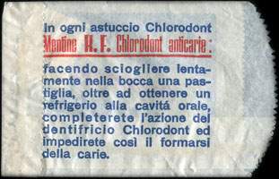 Timbre-monnaie Chlorodont - 80 lire - Italie - dos