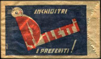 Timbre-monnaie Diletti 15 lire dans sachet papier type 1 - Italie - face