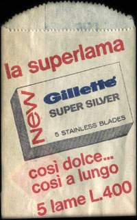 Timbre-monnaie Gillette - Crema di barba - la superlama - Italie - dos