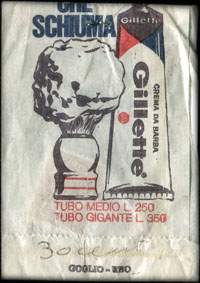 Timbre-monnaie 30 lire sous aachet papier imprim� - La Superlama - Gillette - Crema da barba - Italie - face