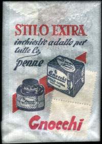 Timbre-monnaie Stilo Extra inchiostro adatto per tutte le penne - Gnocchi - Cnom incollatutto - 50 lire avec cachet valeur - Italie - dos