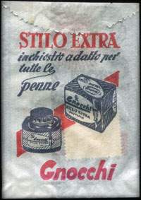 Timbre-monnaie Stilo Extra inchiostro adatto per tutte le penne - Gnocchi - Cnom incollatutto - 100 lire avec cachet valeur - Italie - dos