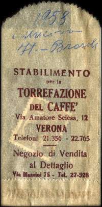 Timbre-monnaie Nadali - Verona - Il caffé che piace - 20 lire dans sachet papier - Italie - dos