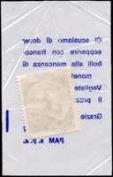 Timbre-monnaie 10 lires sous aachet plastique imprimé - Supermercati PAM - Italie - dos