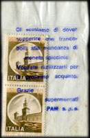 Timbre-monnaie 20 lires sous aachet plastique imprimé - Supermercati PAM - Italie - face