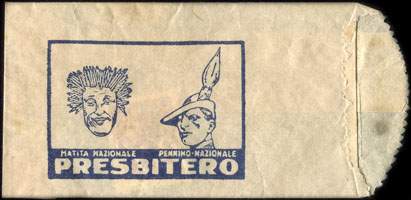 Timbre-monnaie Matita nazionale - Pennino nazionale - Presbitero - 6 lire dans sachet papier - Italie - face