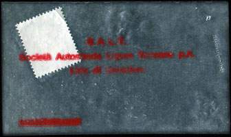 Timbre-monnaie S. A. L. T. (Societ� Autostrada Ligure Toscana) - 50 lire dans sachet plastique transparent avec inscriptions en rouge texte type 2 sur 4 lignes - Italie - face