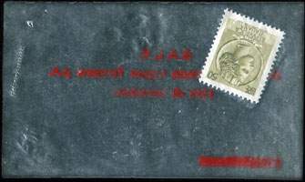 Timbre-monnaie S. A. L. T. (Societ� Autostrada Ligure Toscana) - 50 lire dans sachet plastique transparent avec inscriptions en rouge texte type 2 sur 4 lignes - Italie - dos