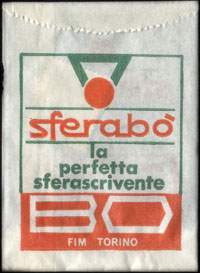 Timbre-monnaie Sferabo - la perfetta sferascrivente - BO - FIM - Torino - 50 lires dans sachet papier (avec cachet) - Italie - face