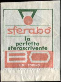 Timbre-monnaie Sferabo - la perfetta sferascrivente - BO - FIM - Torino - 50 lires dans sachet papier (sans cachet) - Italie - dos