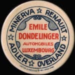 Timbre-monnaie de 5 pfennig sur fond rouge �mis par Emile Dondelinger au Luxembourg - avers