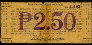 Timbre-monnaie de 2,50 pesos émis à Cagayan aux Philippines - dos