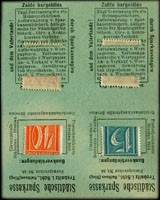 Bloc non découpé de 4 timbres-monnaie émis par Städtische Sparkasse Trebnitz (ex-Allemagne) devenue Trzebnica en Pologne - dos