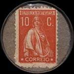 Timbre-monnaie 10 centavos Pinto da Fonseca & Irmao émis à Porto au Portugal - revers