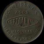 Timbre-monnaie 2 centavos Schneider �mis � Lisbonne au Portugal - avers