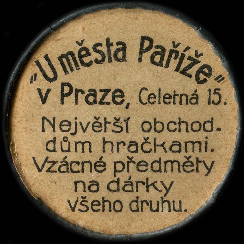 Timbre-monnaie de 20 heller �mis par U mesta Parize en R�publique Tch�que - avers