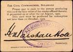 Timbre-monnaie de 6 pences sur carton type 2 �mis par Marshall Hole � Bulawayo en Rhod�sie (Zimbabwe) - face