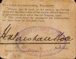 Timbre-monnaie de 1 shilling sur carton type 2 �mis par Marshall Hole � Bulawayo en Rhod�sie (Zimbabwe) - face