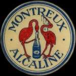 Timbre-monnaie de 25 pfennig brun sur fond noir �mis par Montreux Alcaline en Suisse - avers