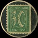 Timbre-monnaie de 30 pfennig vert sur fond noir �mis par Montreux Alcaline en Suisse - revers