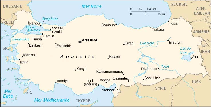 Carte de la Turquie