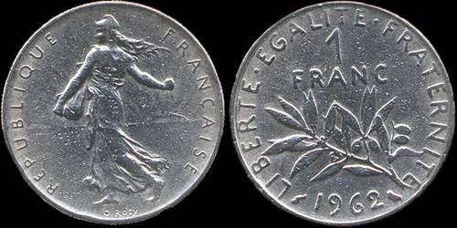 1 franc Semeuse utilis�e comme support publicitaire Pile ou Pub