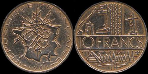 10 francs Mathieu utilis�e comme support publicitaire Pile ou Pub