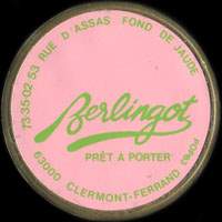 Monnaie publicitaire Berlingot - Pr�t � porter - 73.35.02.53 - Rue d'Assas Fond de Jaude - 63000 Clermont-Ferrand - sur 10 francs Mathieu