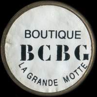 Monnaie publicitaire Boutique BCBG La Grande-Motte - sur 10 francs Mathieu (imitation de Pile ou Pub)