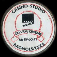 Monnaie publicitaire Casino Studio du vrai cinéma - 66.89.60.47 - Bagnols-sur-Cèze - sur 10 francs Mathieu